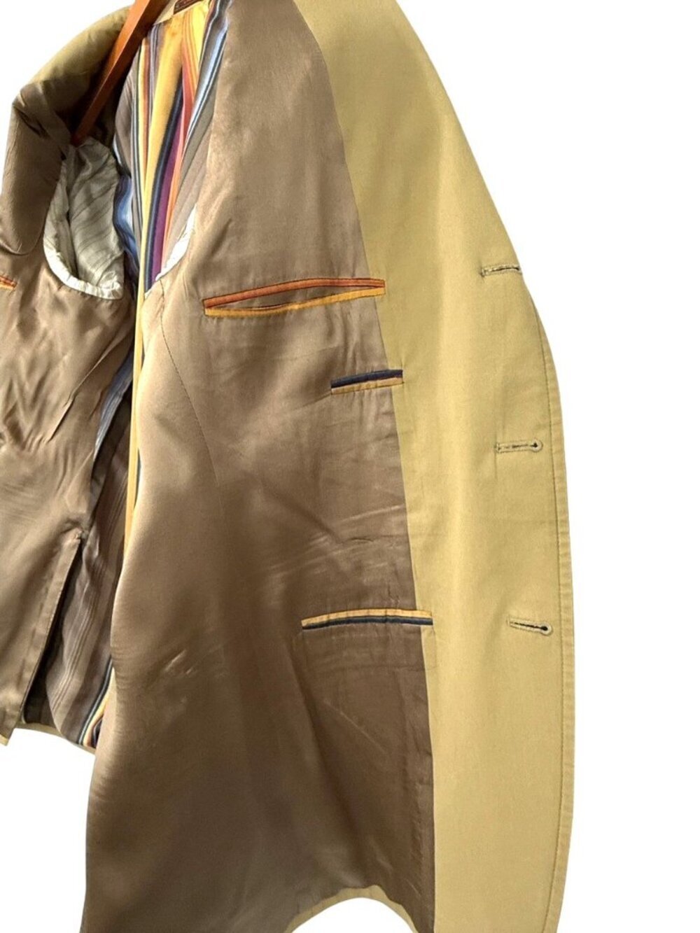 Etro Men's 100% Cotton Blazer Sport Coat Tan 3-Button Upscale Casual IT 54/US 44 - Picture 14 of 16